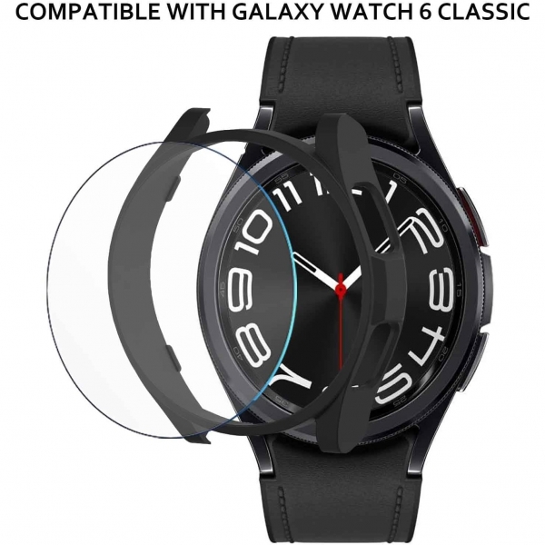 Yitkor Samsung Galaxy Watch 6 Classic 43mm Bumper Klf-Silver