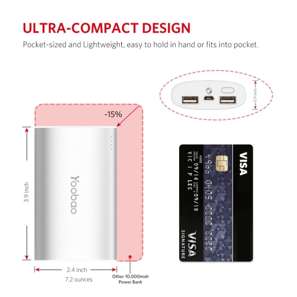 Yoobao Tanabilir Batarya (10200 mAh)-Silver