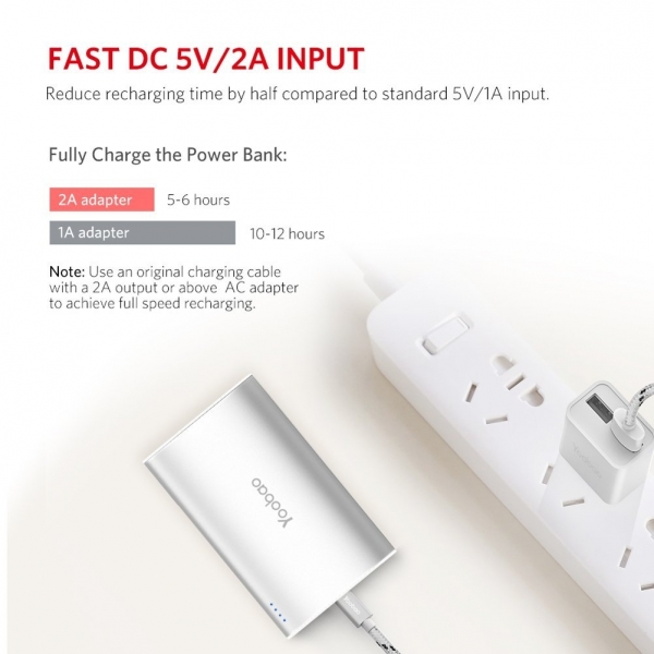 Yoobao Tanabilir Batarya (10200 mAh)-Silver