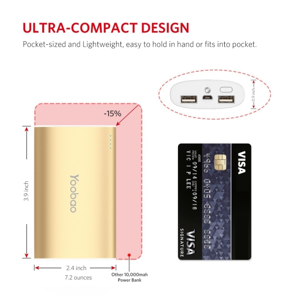 Yoobao Tanabilir Batarya (10200 mAh)-Gold