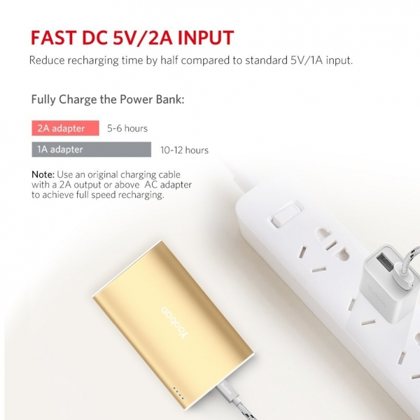 Yoobao Tanabilir Batarya (10200 mAh)-Gold