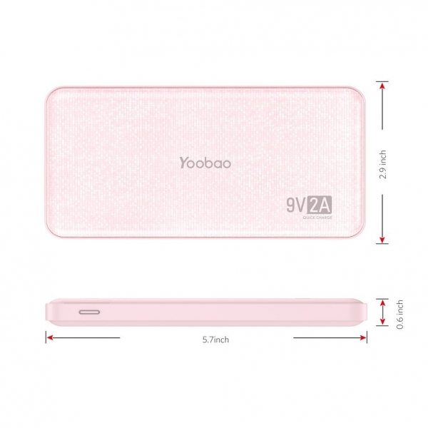 Yoobao Q12 H�zl� �arj/Ta��nabilir Batarya (12000 mAh)-Pink