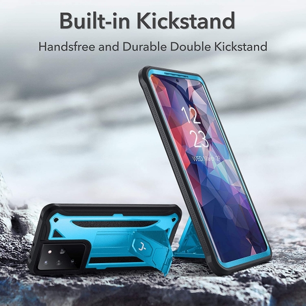 Youmaker Samsung Galaxy S21 Ultra Kickstand Klf (MIL-STD-810G)-Blue