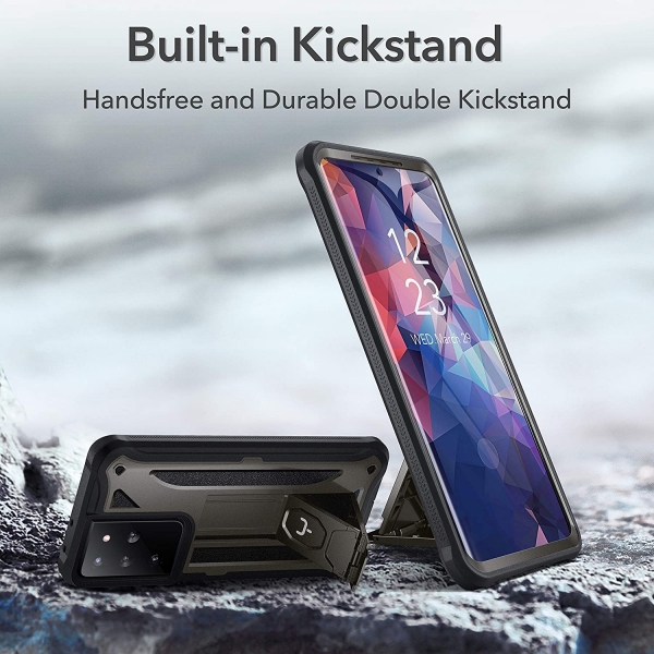 Youmaker Samsung Galaxy S21 Ultra Kickstand Klf (MIL-STD-810G)-Gunmetal
