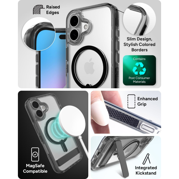 ZAGG Apple iPhone 16 Santa Cruz Snap Klf -Black