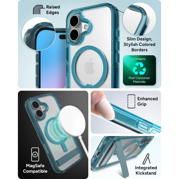 ZAGG Apple iPhone 16 Santa Cruz Snap Klf -Retro Blue