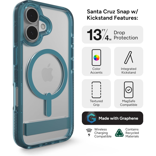 ZAGG Apple iPhone 16 Santa Cruz Snap Klf -Retro Blue