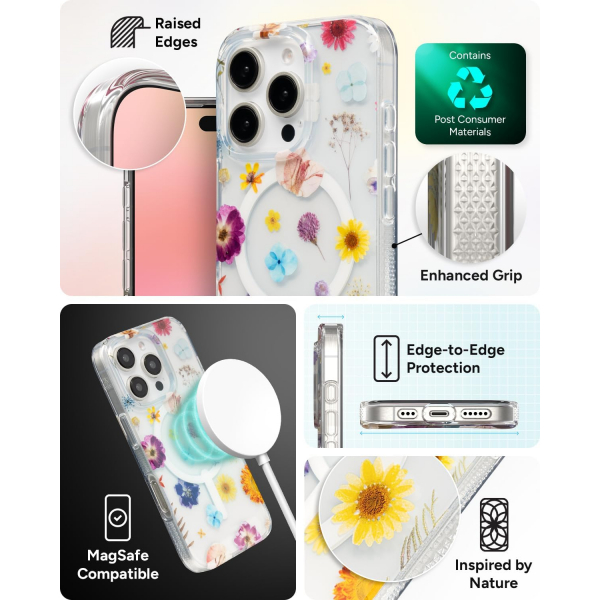 ZAGG Apple iPhone 16 Pro Milan Snap Klf -Pressed Floral