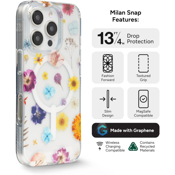 ZAGG Apple iPhone 16 Pro Milan Snap Klf -Pressed Floral