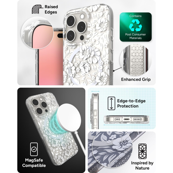 ZAGG Apple iPhone 16 Pro Milan Snap Klf -Floral White