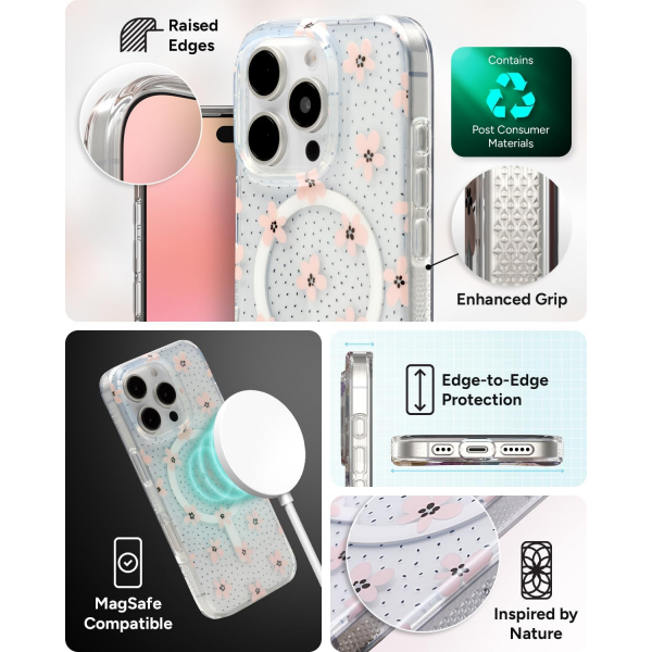 ZAGG Apple iPhone 16 Pro Milan Snap Klf -Pink Daisies