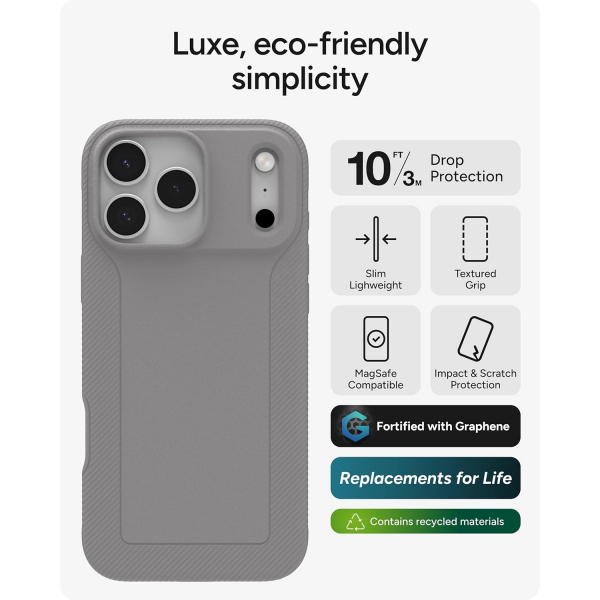 ZAGG Apple iPhone 17 Pro Max Luxe Snap Klf-Gray