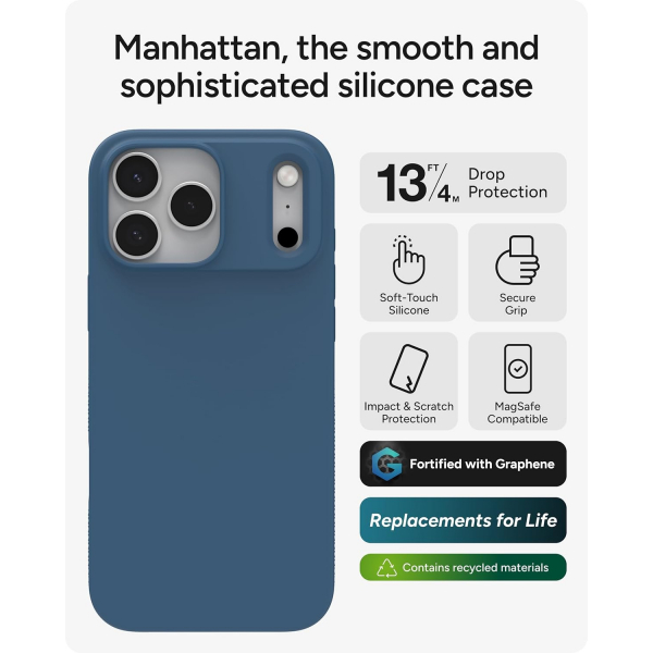 ZAGG Apple iPhone 17 Pro Max Manhattan Snap Klf-Blue Ocean