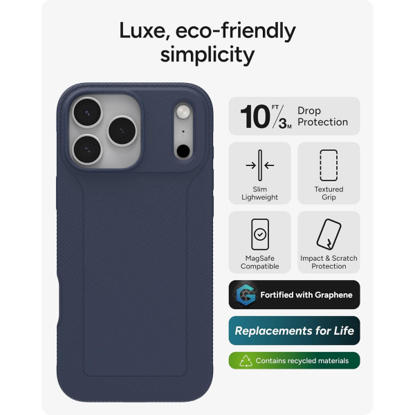ZAGG Apple iPhone 17 Pro Max Luxe Snap K�l�f-Blue Navy
