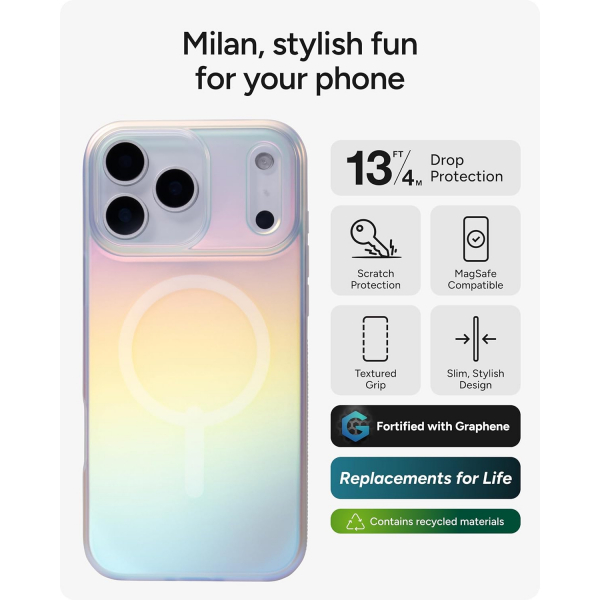 ZAGG Apple iPhone 17 Pro Max Milan Snap Klf -Iridescent