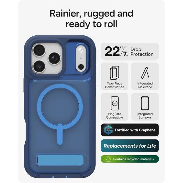 ZAGG Apple iPhone 17 Pro Max Rainier K�l�f-Blue Cobalt Horizon