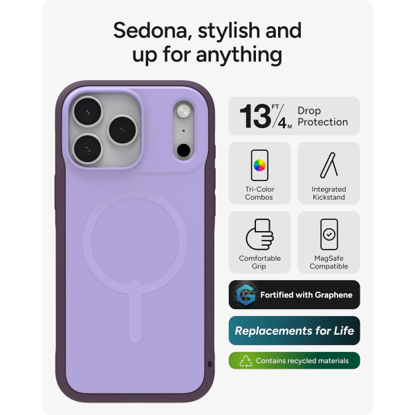 ZAGG Apple iPhone 17 Pro Max Sedona Snap K�l�f-Purple Dusty Grape