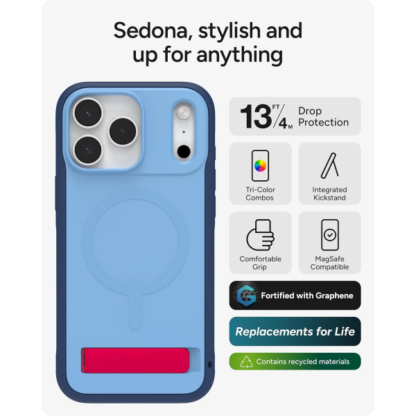 ZAGG Apple iPhone 17 Pro Max Sedona Snap K�l�f- Blue Royal Ember