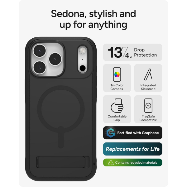ZAGG Apple iPhone 17 Pro Max Sedona Snap K�l�f-Pitch Black