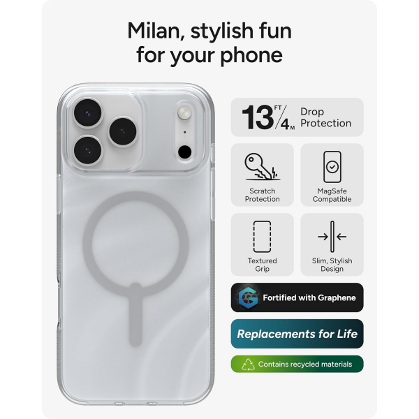 ZAGG Apple iPhone 17 Pro Milan Snap Klf -Silver