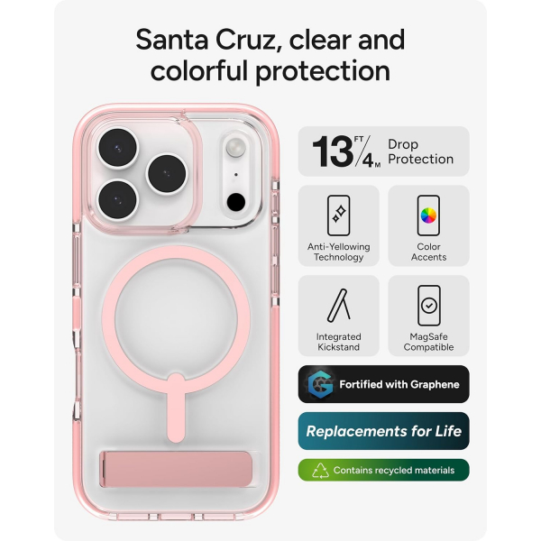 ZAGG Apple iPhone 17 Pro Santa Cruz Klf-Pink Sorbet