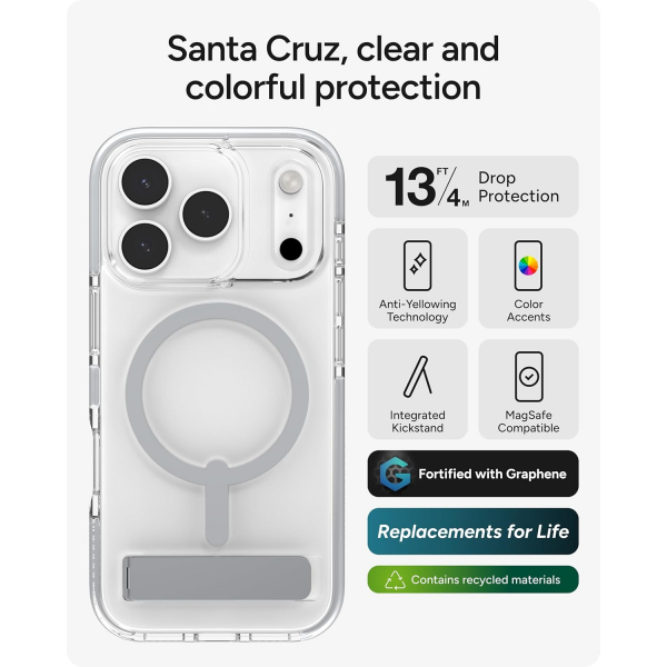 ZAGG Apple iPhone 17 Pro Santa Cruz Klf-Silver