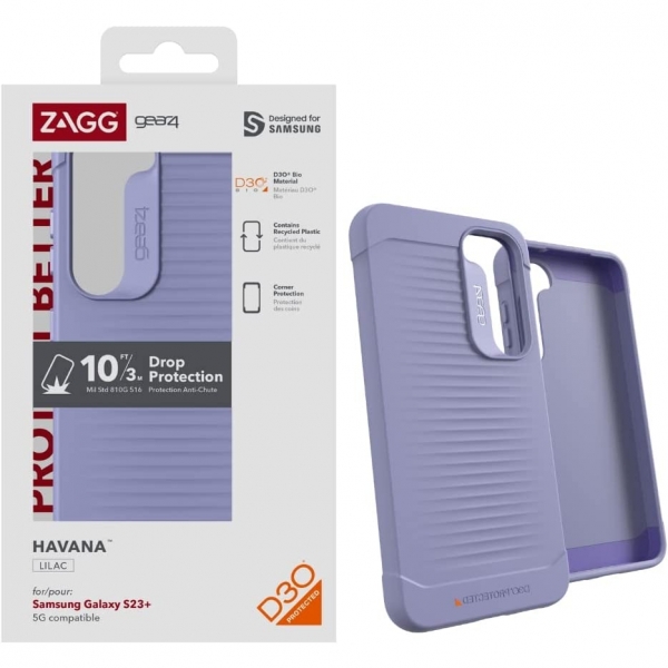 ZAGG Gear4 Havana Serisi Galaxy S23 Plus Klf-Lilac