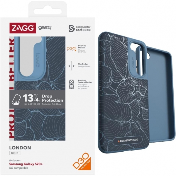 ZAGG Gear4 London Serisi Galaxy S23 Plus Klf-Blue