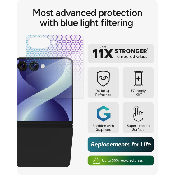 ZAGG Glass XTR5 Galaxy Z Flip 8 Uyumlu Ekran Koruyucu