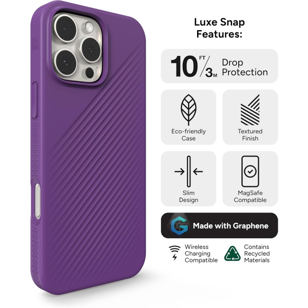 ZAGG Apple iPhone 16 Pro Max Luxe Snap Klf-Purple