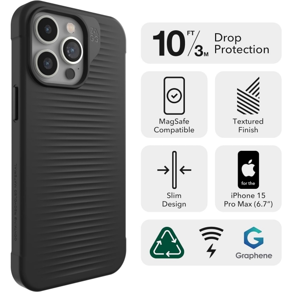 ZAGG Luxe Snap Serisi Apple iPhone 15 Pro Max MagSafe Uyumlu Klf-Green
