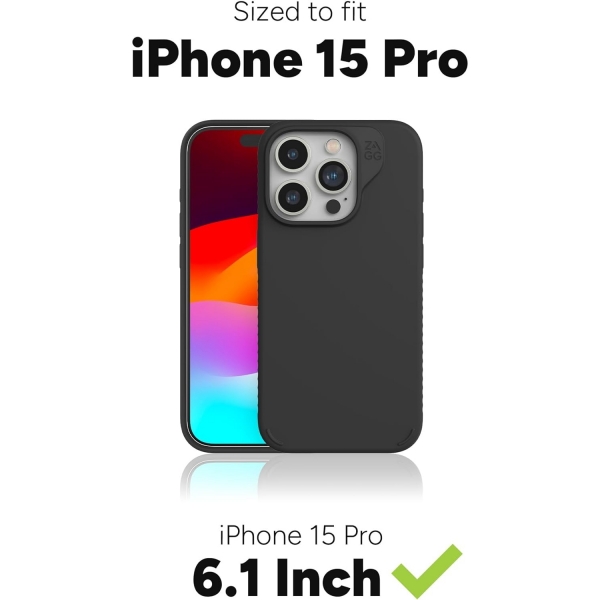 ZAGG Manhattan Snap Serisi Apple iPhone 15 Pro MagSafe Uyumlu Klf-Black