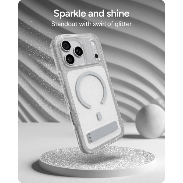 ZAGG Milan iPhone 18 Pro Max Standl� K�l�f-Silver Glitter