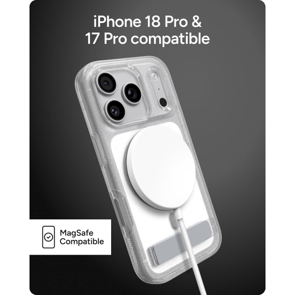 ZAGG Milan iPhone 18 Pro Standl� K�l�f-Silver Glitter
