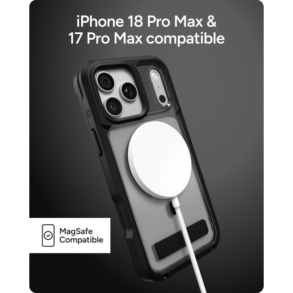 ZAGG Rainier iPhone 18 Pro Max Standl� K�l�f-Smoke Black