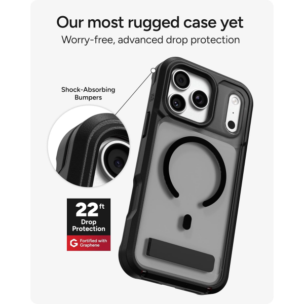 ZAGG Rainier iPhone 18 Pro Max Standl� K�l�f-Smoke Black