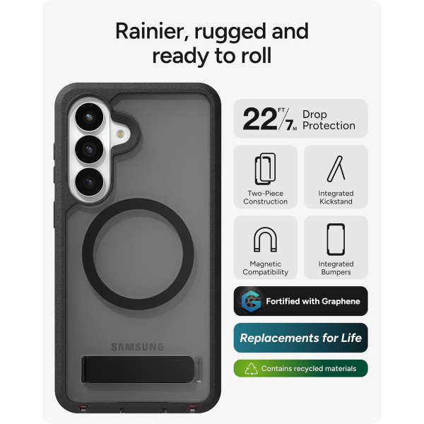ZAGG Samsung Galaxy S26 Rainier Snap K�l�f-Smoke Black