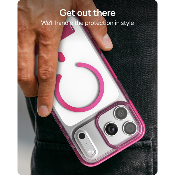 ZAGG Santa Cruz iPhone 18 Pro Max Standl� K�l�f-Raspberry Pink