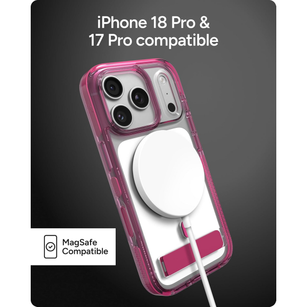 ZAGG Santa Cruz iPhone 18 Pro Standl� K�l�f-Raspberry Pink