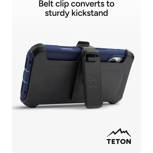 ZAGG Teton iPhone 18 Pro Max Kemer Klipsli K�l�f-Navy Blue