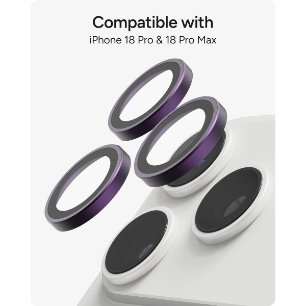ZAGG iPhone 18 Pro Kamera Lens Koruyucu-Fresh Purple