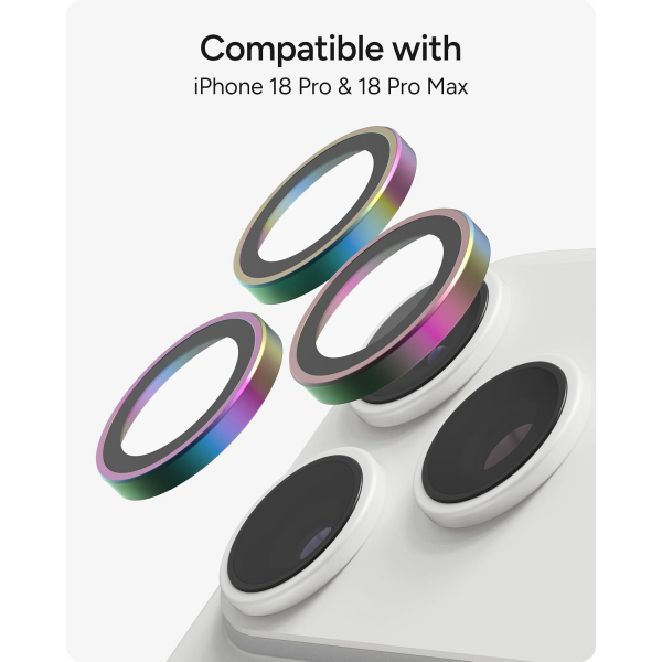 ZAGG iPhone 18 Pro Kamera Lens Koruyucu-Iridescent