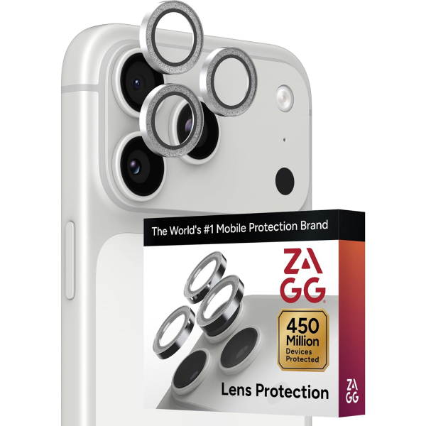 ZAGG iPhone 18 Pro Kamera Lens Koruyucu-Silver Glitter