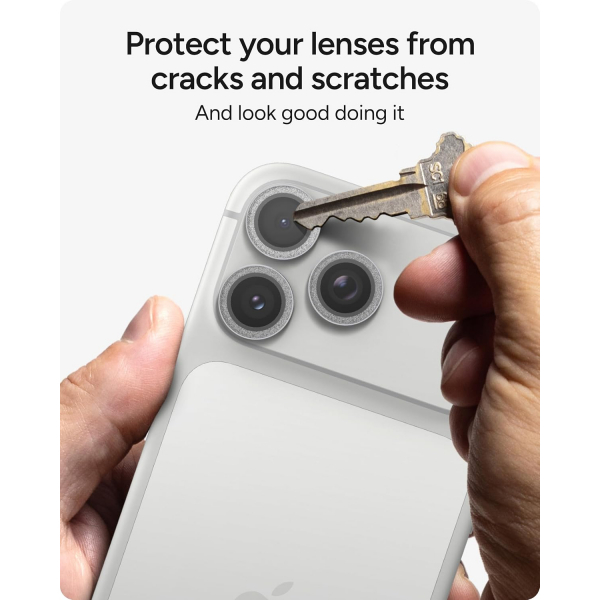ZAGG iPhone 18 Pro Kamera Lens Koruyucu-Silver Glitter
