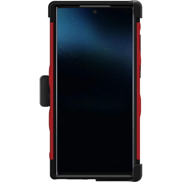 Zizo Bolt Serisi Samsung Galaxy S22 Ultra Klf (MIL-STD-810G)-Red/Black