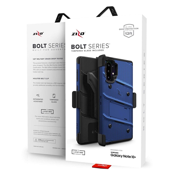 ZIZO Samsung Galaxy Note 10 Plus Bolt Serisi Klf (MIL-STD-810G)-Navy