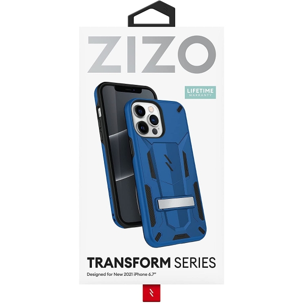 Zizo iPhone 13 Pro Max Transform Serisi Klf (MIL-STD 810G)-Blue/Black