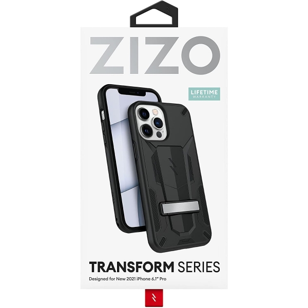 Zizo iPhone 13 Pro Transform Serisi Klf (MIL-STD 810G)-Black/Black
