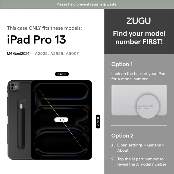 ZUGU CASE The Alpha iPad Pro M4 Klf (13 in)-Pine 