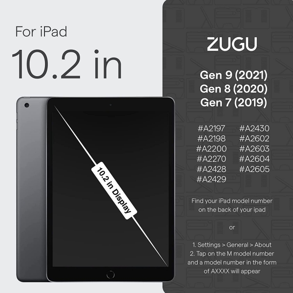 ZUGU CASE iPad Klf (10.2in)(7.Nesil)-Slate Blue